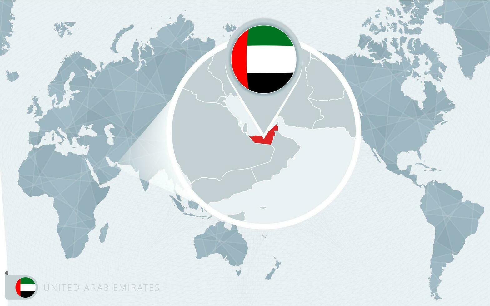 pacific-centered-world-map-with-magnified-united-arab-emirates-flag-and-map-of-united-arab-emirates-vector